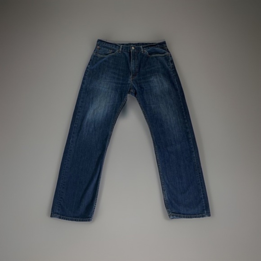 Levi's 505 Regular Fit Straight Leg Men's Blue Jeans 38x32 Dark Wash Authentic